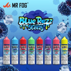 Peach Ice Mr Fog E-Liquid Blue Razz Steezy