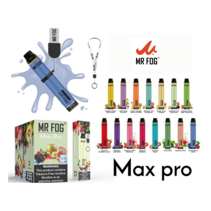 Enjoy the Mr Fog Max Pro 2000 Puffs for rich flavor, smooth hits, and lasting satisfaction. A premium disposable vape designed for performance and taste.