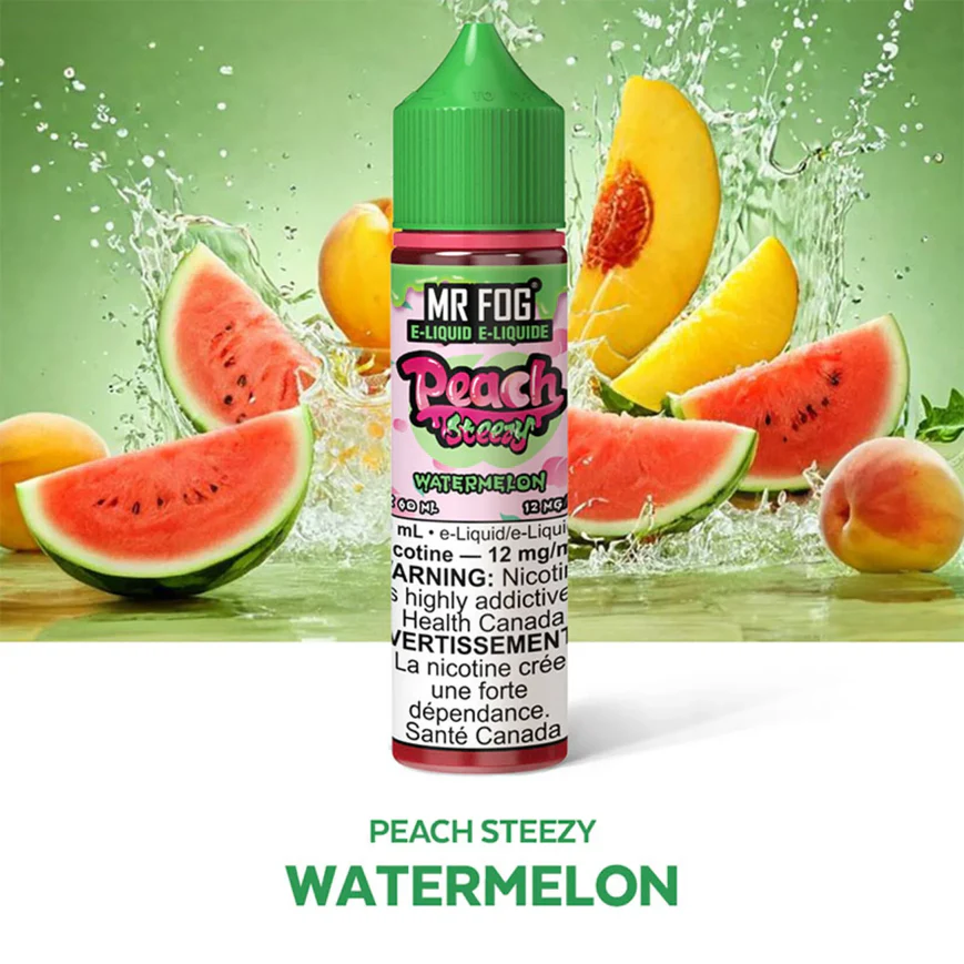 Watermelon Mr Fog E Liquid Peach Steezy Series Vape 1 Watermelon Mr Fog E Liquid Peach Steezy