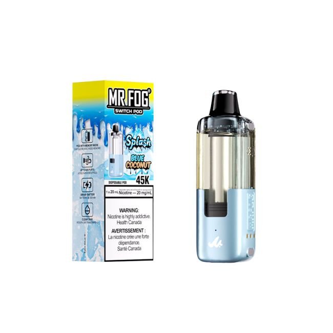Blue Coconut Mr Fog Switch Disposable Pods Splash Edition - 45K Puffs 1 Blue Coconut Mr Fog Switch Disposable Pods Splash Edition